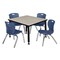 Regency Tables > Height Adjustable > Square Table & Chair Sets, 30 W, 30 L, 23-39 H, Maple TB3030PLAPBK45NV - alternate 1